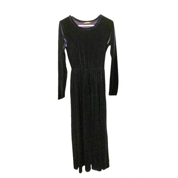 bombom | Dresses | Bombom Made In The Usa Womens Midnight Blue Velvet Maxi  Dress Pockets Size Med | Poshmark